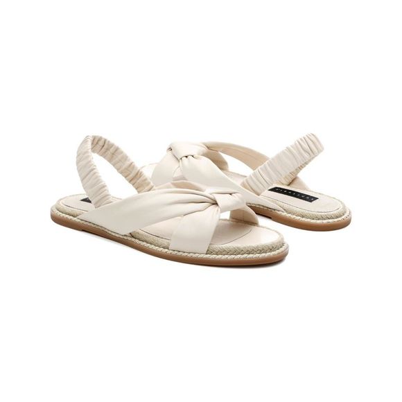 SANCTUARY Womens Ivory Blissful Platform Slip On Leather Espadrille Shoes 7 M - Picture 3 of 4